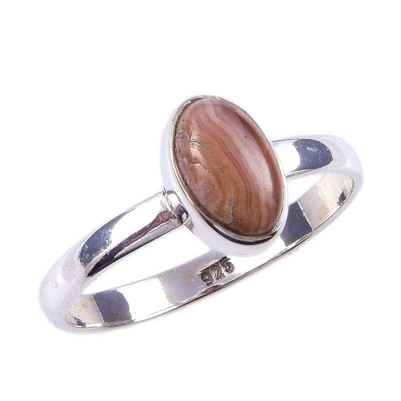 Кольцо из натурального медового родохрозита, 925 пробы, размер 9, ручная работа, размер k0b74
