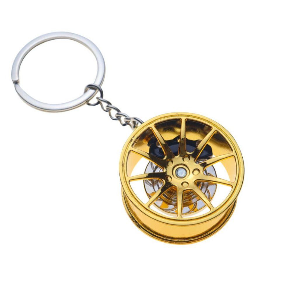 Zinc Zinc Zinc Alloy Wheel Hub Key Chain Rotatable Car Accessories Keychain  Girls Boys