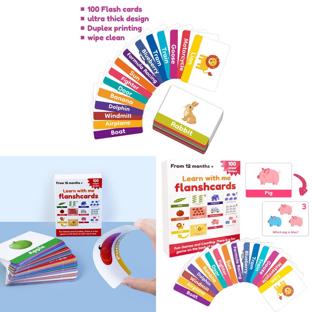 Educational Flash Card Set With 100 Alphabet And Number Cards For Toddler Learning And Early Development