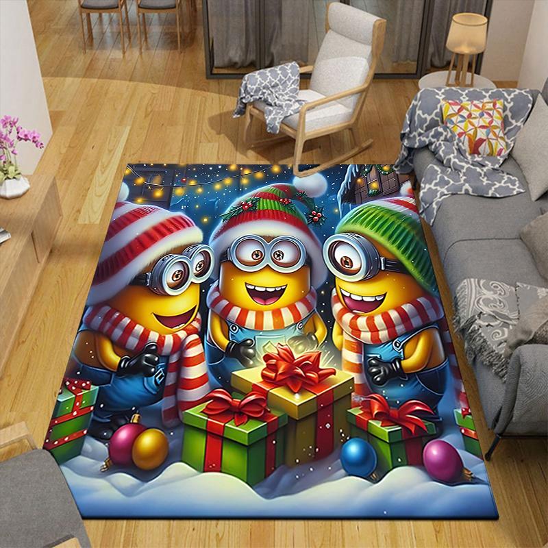 1Pc Winter Minions Friendship Rug Office Carpet Indoor Outdoor Doormat Nonslip Soft And Comfortable Living Room Christmas Halloween Gift D91852