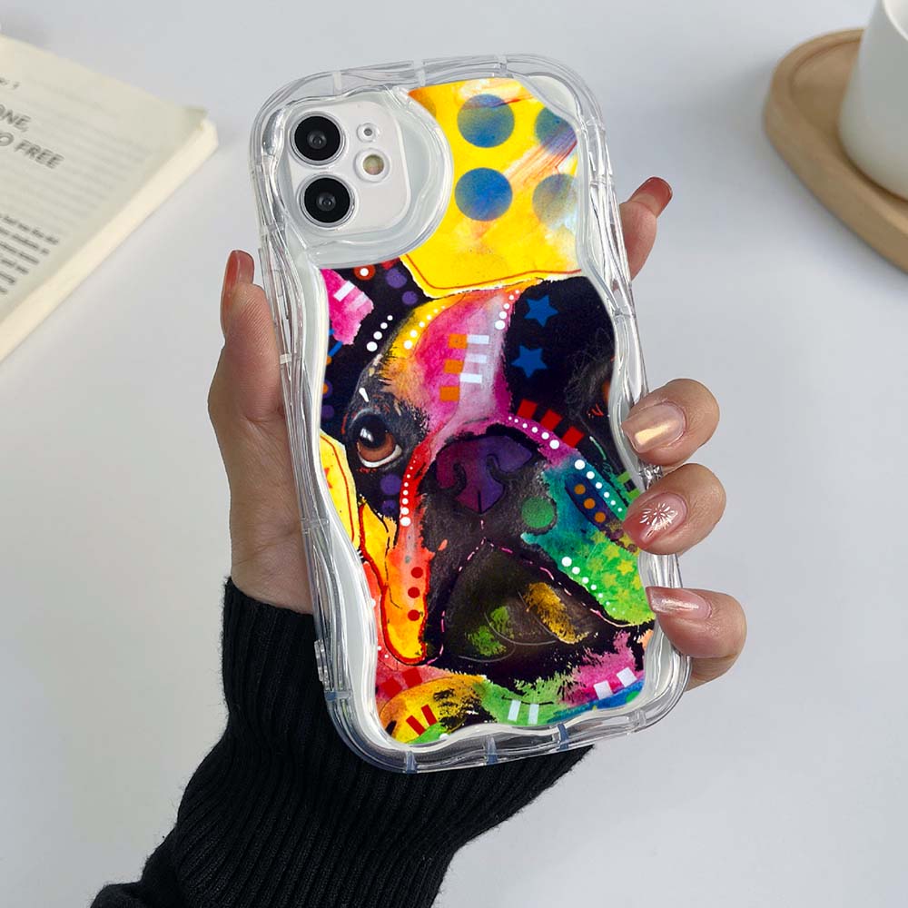 Чехлы для Samsung Galaxy A13 A53 A24 A14 Xiaomi Poco X5 Redmi 13C 12C 10C Huawei Honor 90 Lite A44 Мягкий чехол с эксклюзивным кремовым узором в виде собаки французского бульдога