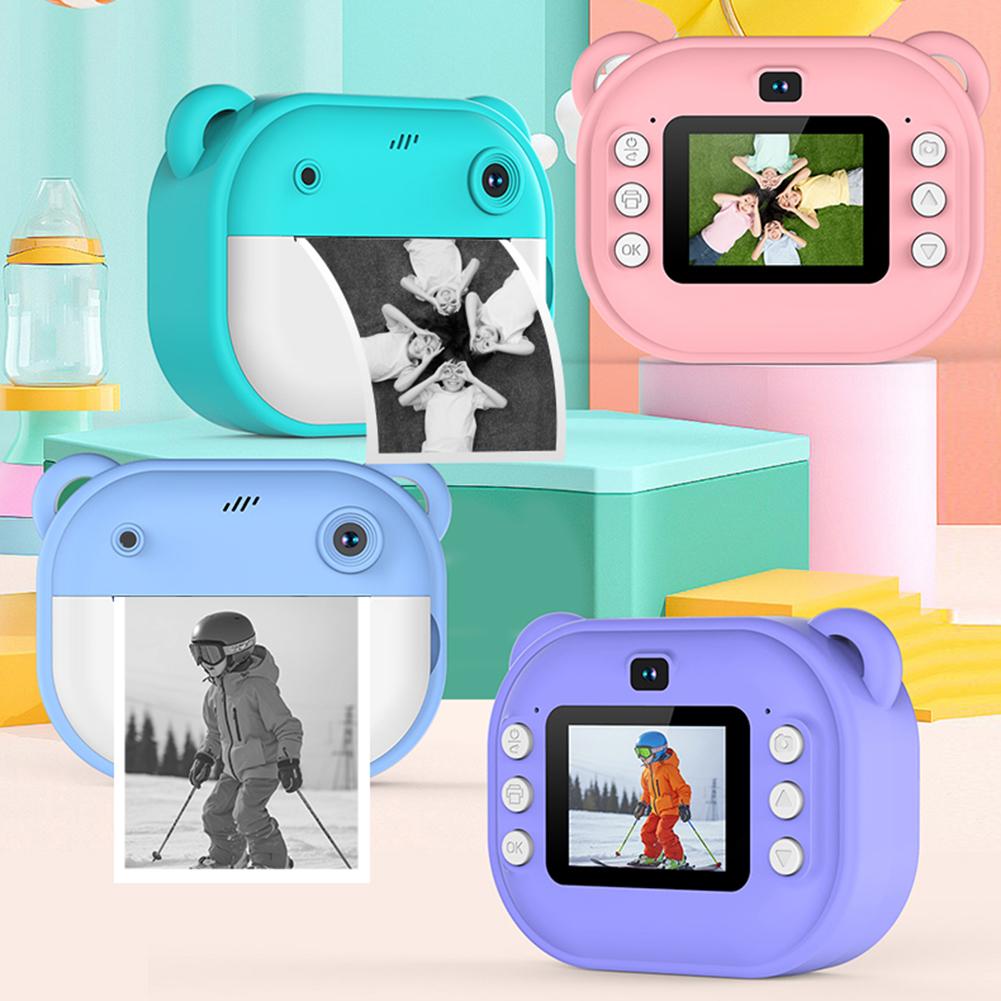 Kids Mini Instant Print Camera 2.0Inch IPS Screen Child Camera 24MP HD 1080P Video Selfie Video Camera Gift for Birthday/Holiday