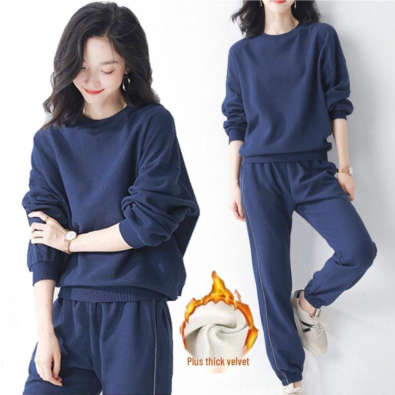 Women's Waffle Knit Tracksuit: Spring/Autumn 2025 Long Sleeve Casual Running Set