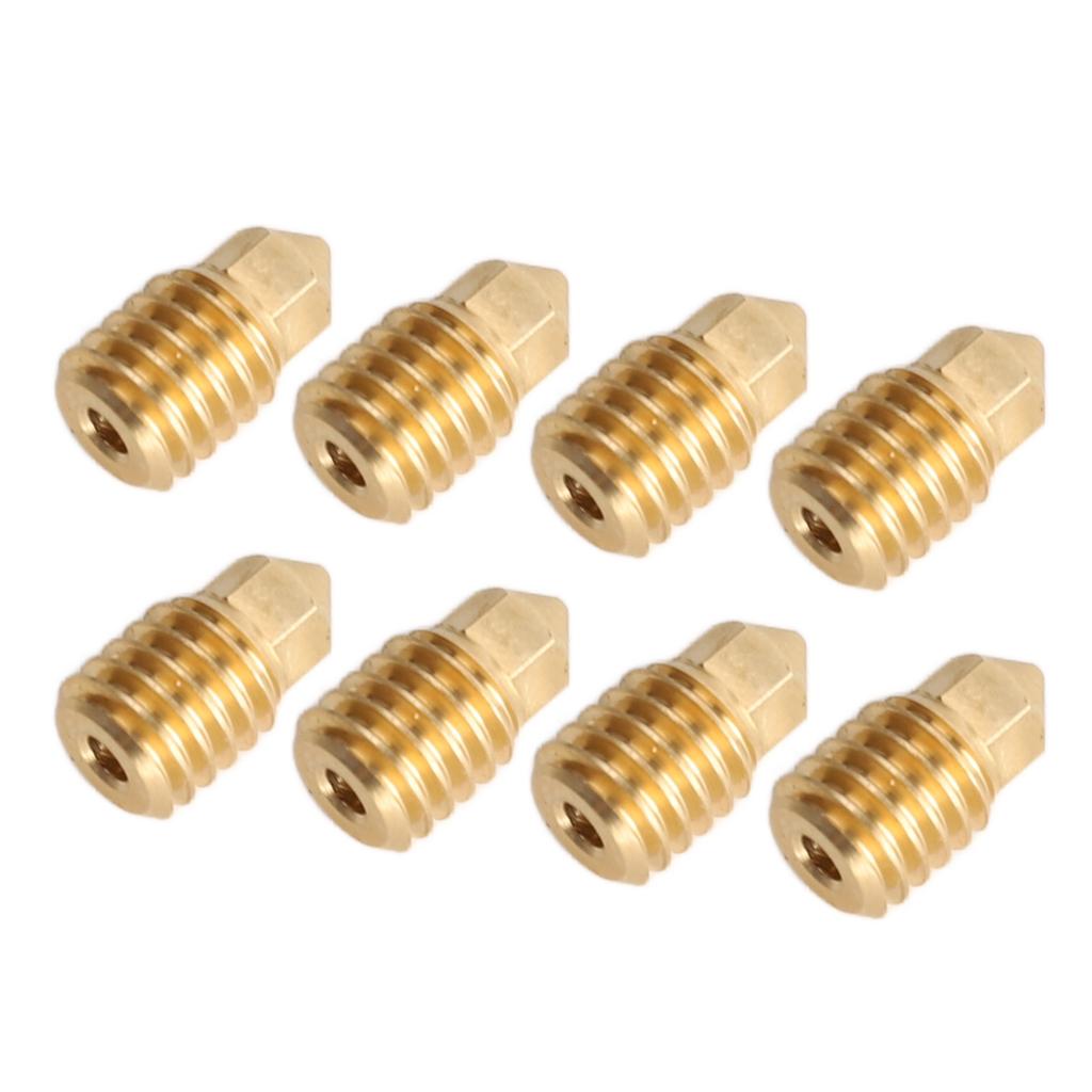 8Pcs 3D Printer Brass Nozzle Hotend Replacement for Bambu Lab X1c P1p 1.75 0.4mm High Temperature