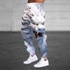 Men's  Print Jogger Pants with White and Gray Chinese Dragon Design, Streetwear Casual Sweatpants