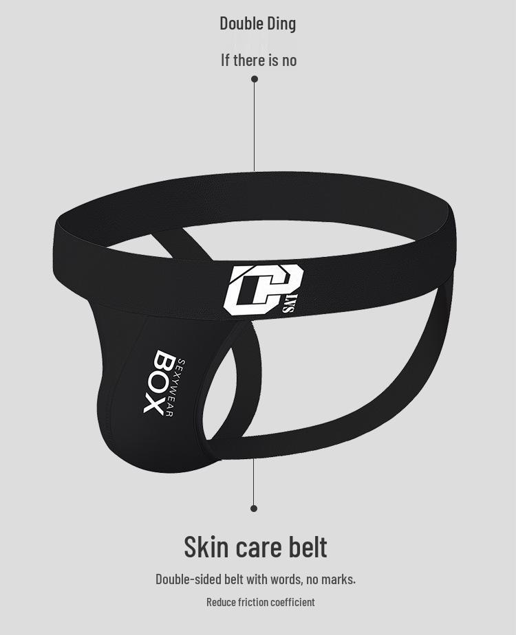 Мужские летние хлопковые спортивные стринги - Низкая посадка, Подтягивающие бедра, Дизайн с надписью