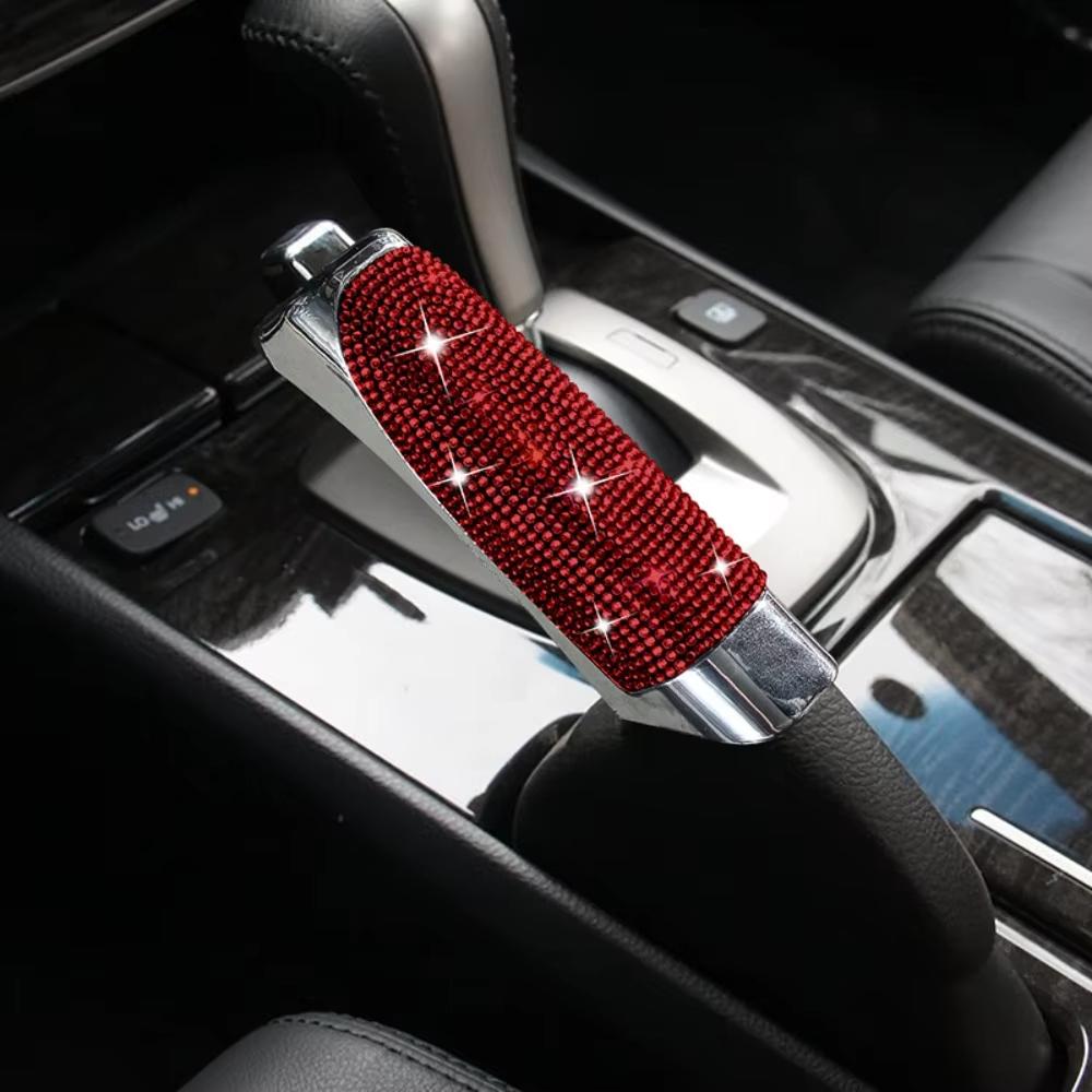 Bling Diamond Car Handbrake Cover Universal Crystal Handbrake Grips Anti-slip Auto Gear Shift Collars Car Interior Accessories