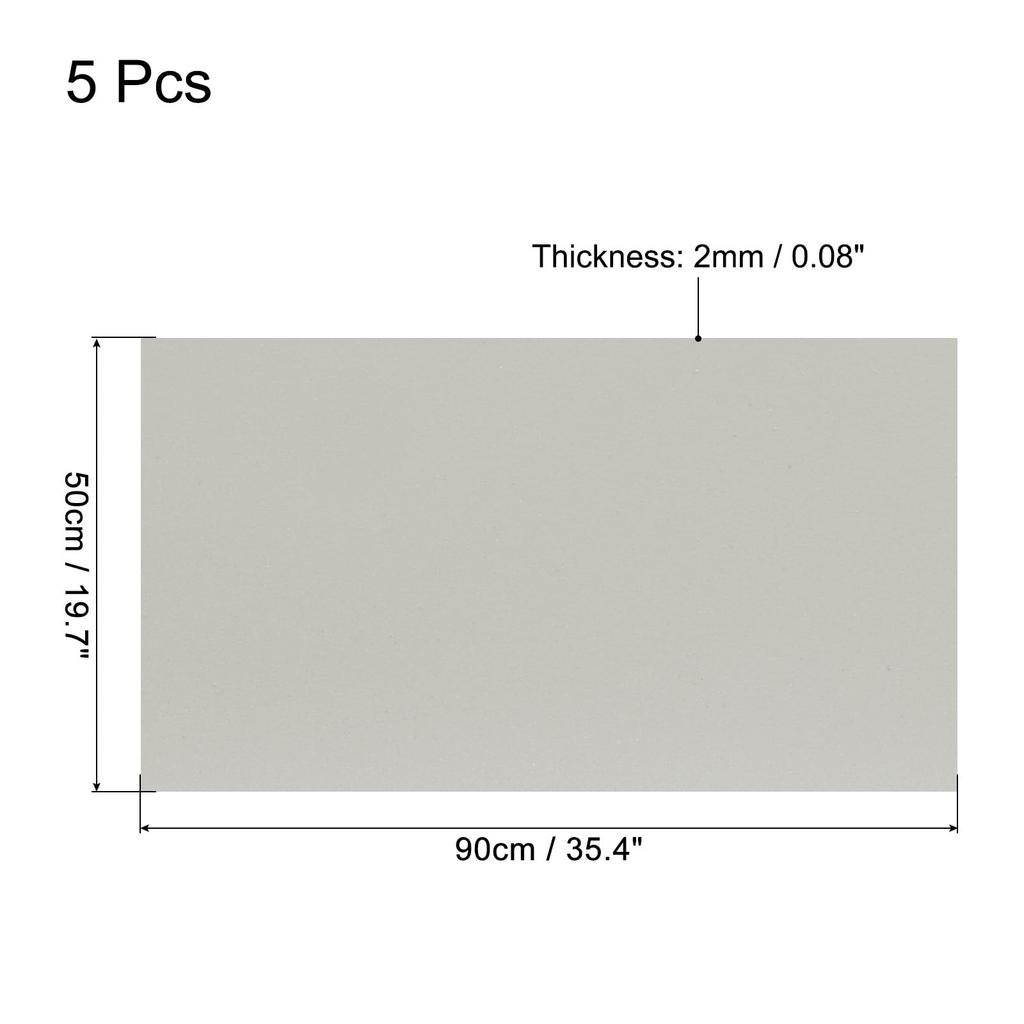uxcell EVA Foam Sheets Gray x 2mm Thick Craft Foam EVA Sheets Costume Arts Crafts Projects Set of 5 35.4" 19.7" &