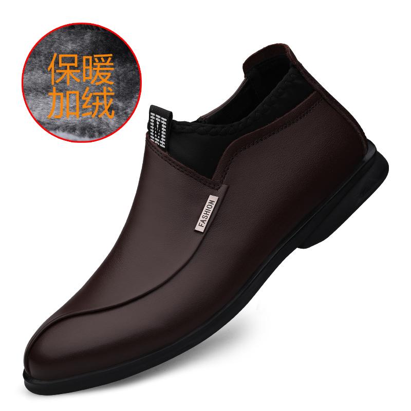 Модные мужские новые высокие сапоги из коровьей кожи черного цвета, деловые туфли для офиса, зимние короткие сапоги из плюша