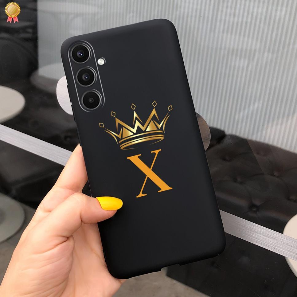 Для Samsung Galaxy A34 A 34 5G Чехол Роскошный Милый 26 Букв Цветы Корона Силиконовая Задняя Крышка Для Samsung A34 A 34 5G Чехол для Телефона