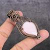 Pink Opal Handmade Copper Wire Wrap Jewelry Pendant 2.76" L1T28