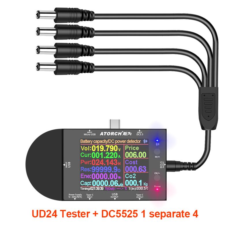 DC5.5 USB tester digital voltmeter ammeter power bank voltage detector volt Amper Car 12V 24V battery router electric meter
