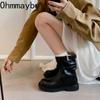 Fashion Low Heel Women Western Cowgirl Boots Fashion Slip On Belt Buckle Shoes Retro Style Autumn Winter Ladies Knight Short Booties