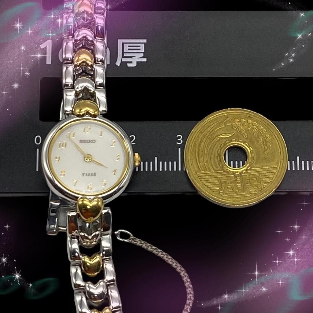 [USED] Seiko Tissé Women's Watch, Heart Pattern, Waterproof, Quartz Movement, Working Condition