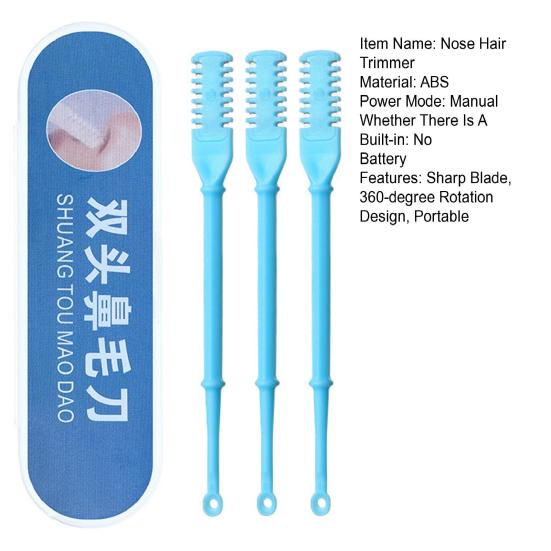 3 шт. Триммер для волос в носу для мужчин и женщин, ручной триммер двойного назначения для стрижки волос в носу и ушах, вращающийся на 360 градусов, дорожный инструмент для ухода