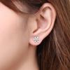 Серьги-гвоздики из серебра S925 с цирконами в виде снежинок - Корейский стиль, Рождественский подарок для девочек