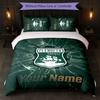 Plymouth Argyle FC Custom Name Text Bedding Set 1 Duvet Cover+2 Pillowcases Soccer Logo Personalized Gift For Special Occasion Bedroom Decor