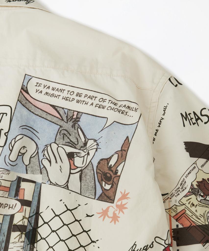 ВЫДАЮЩАЯСЯ [Looney Tunes] Графическая рубашка с открытым воротником, половина рукава_Слоновая кость
