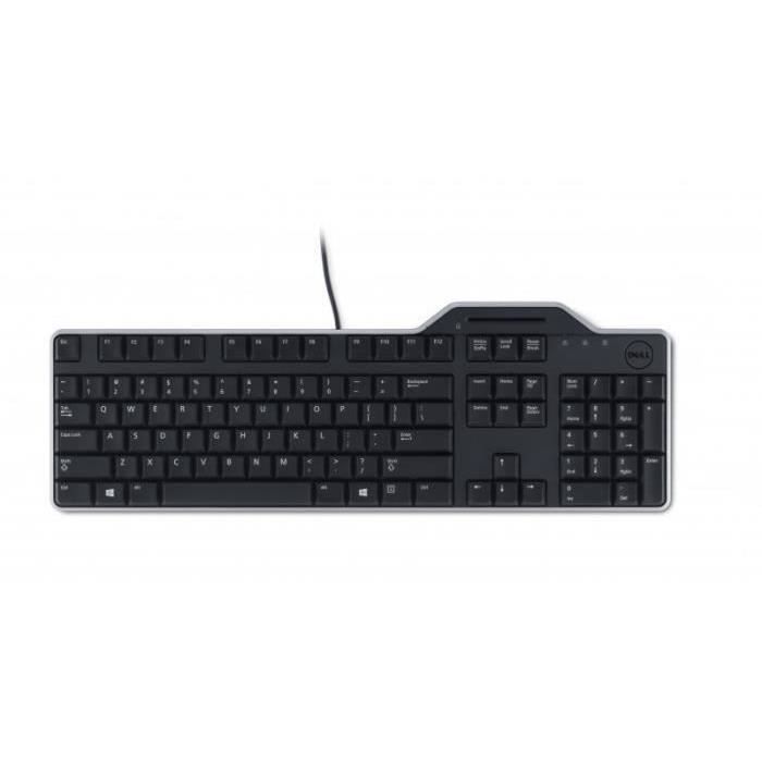 Clavier usb dell kb-813 - azerty français - lecteur smartcard - ergonomique - résistant aux liquides