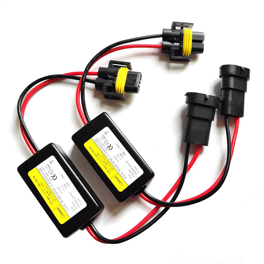 2Pcs 14W H8 H11 LED Decoder Load Resistor Car Dashboard Warning Canceller Car LED Headlight Fog Lights Canbus Cable 9-16V