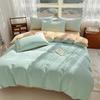 2024 A-Class Pure Cotton Bedding Set: Solid Color Duvet Cover & Bed Sheet