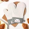 1Pc Silicone Heat Resistant Gloves Non-Slip Oven Mitts Kitchen Hand Clamps Thickened