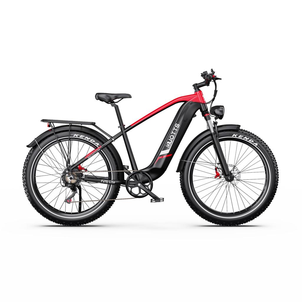 DUOTTS F26 Lite 26" Fat Tire Electric Bike, 500W Motor, 90km Extended Range, Hydraulic Brakes, APP Connectivity for Urban and Light Trail Riding.