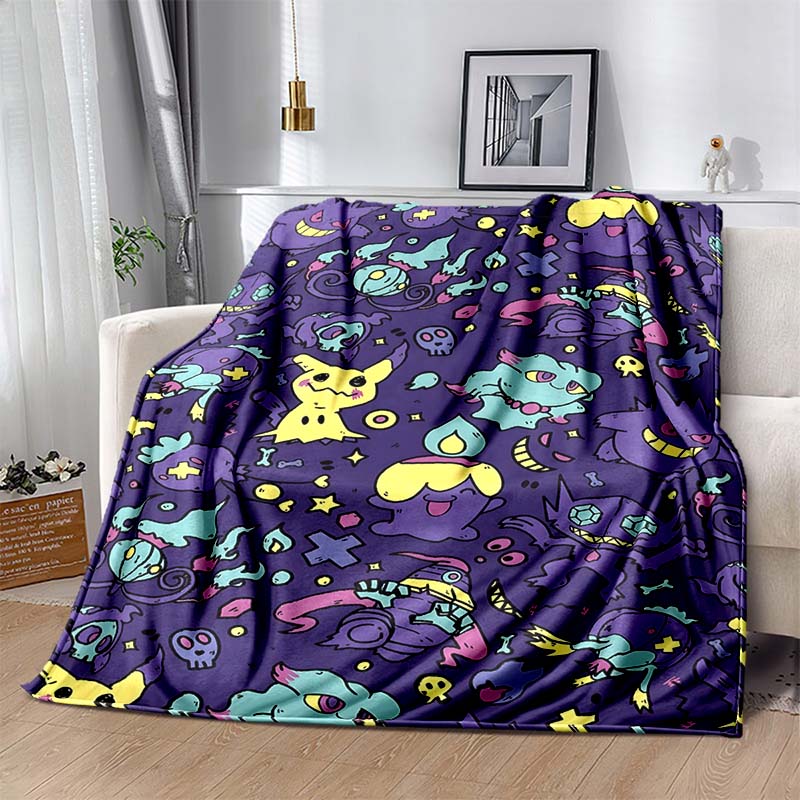 P-Pokemon G-Gengar Print Blanket Warm Soft Comfortable Home Travel Blanket Sofa Bedding Camping RV Blanket Luxury Gift Potdemiel