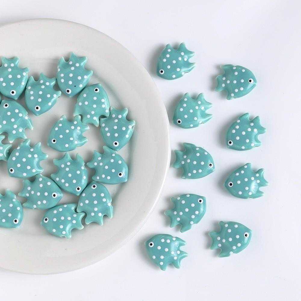Colorful Fish Ceramic Beads Kawaii Loose Beads Fun Tropical Spacer Beads Bracelet