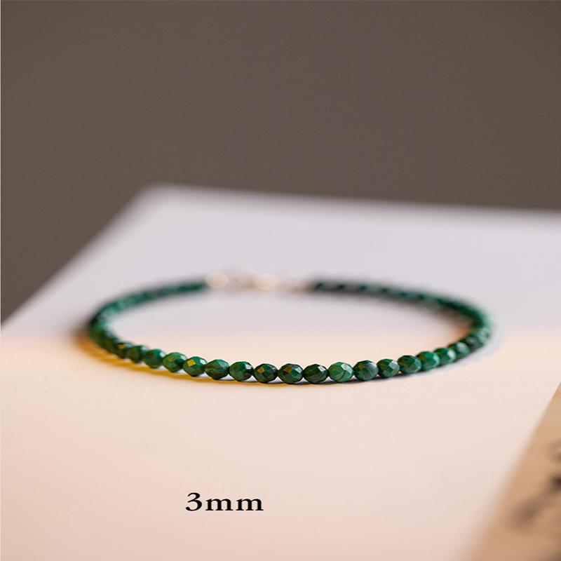 3 мм зеленый малахитовый браслет женский очень тонкий браслет с кристаллами драгоценный камень прекрасный браслет подарок пара ювелирных изделий