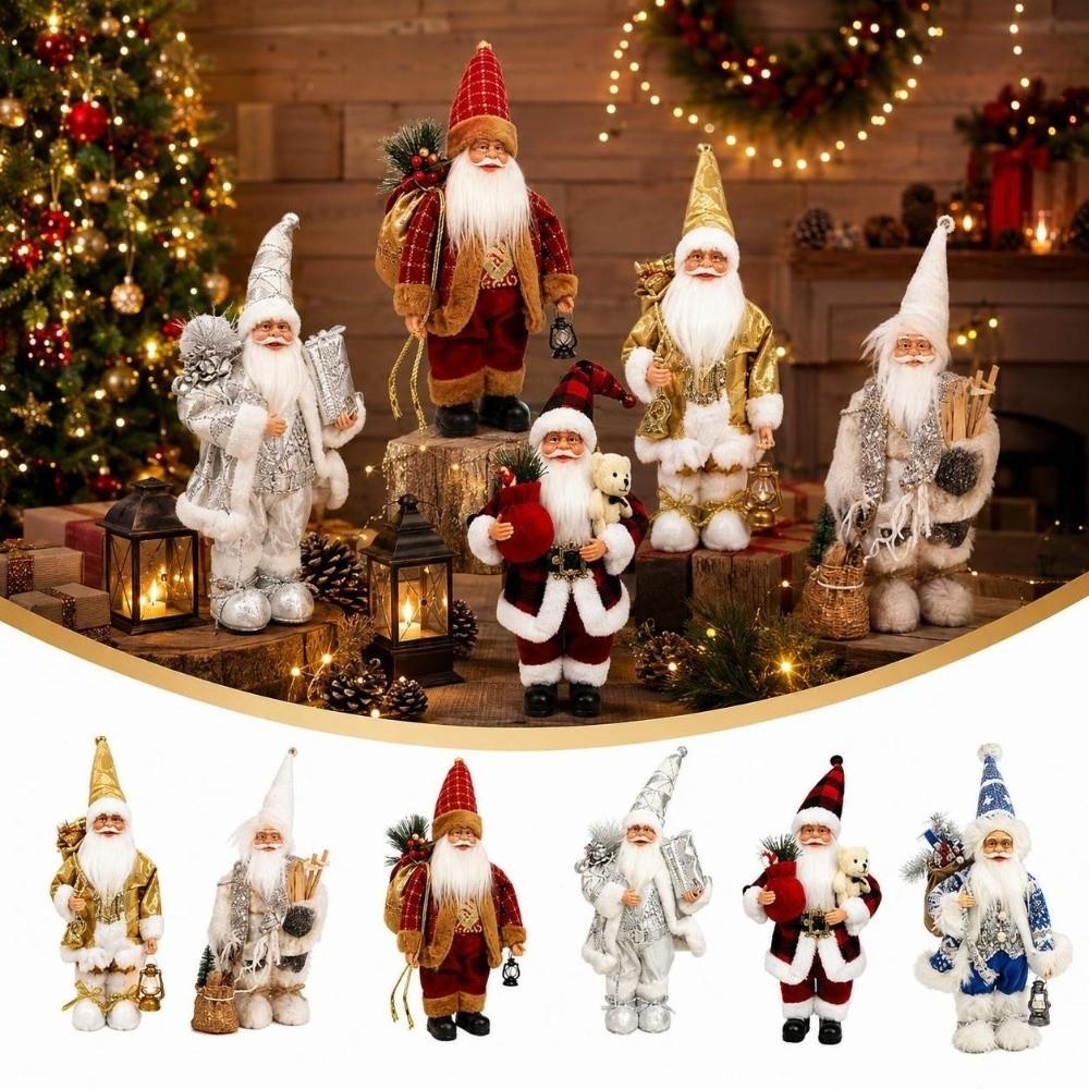 Cute Santa Claus Doll Creative Christmas Ornament Standing Santa Doll Party Decor