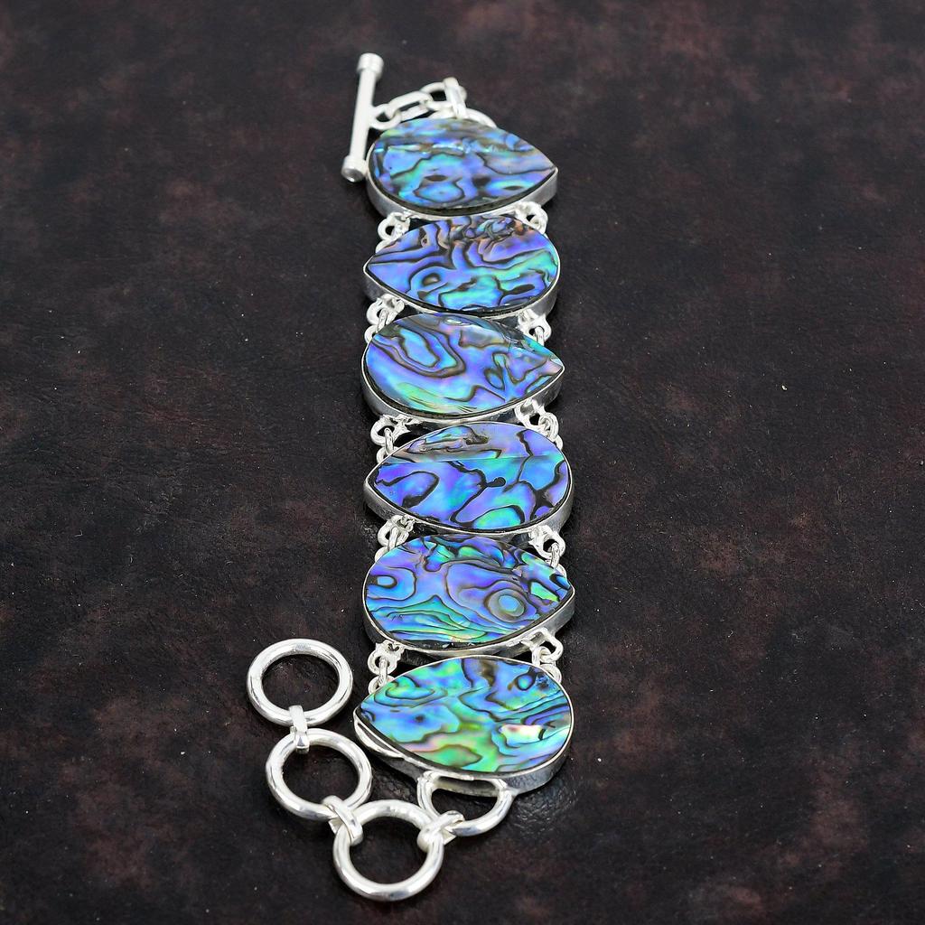 Браслет из раковины абалона, браслет из серебра 925 пробы, браслет ручной работы с драгоценным камнем, браслет с регулируемой цепочкой, новый браслет, подарки на помолвку