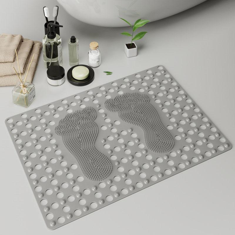 Нескользящий коврик для ванной комнаты, силиконовый массажер для ног, отшелушивающий массажный скребок для душа, коврик для душа с присоской для чистки
