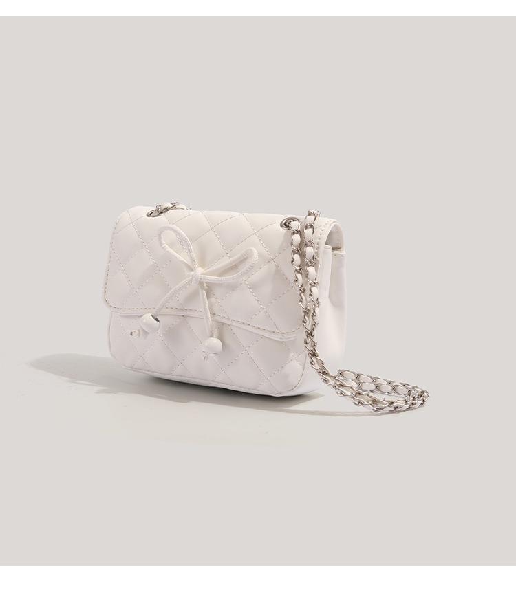 2025 Женская Мода Бант Маленькая Квадратная Сумка Кроссбоди - Универсальная и Шикарная с Деталью Цепи