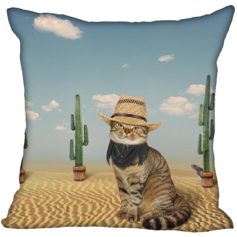 Спальня Домашний Офис Декор Наволочка Квадратная Забавный Кот Животное