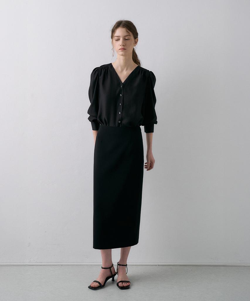 Lamerei Tie V-Neck Dress[Lmbfspdr808]-Black