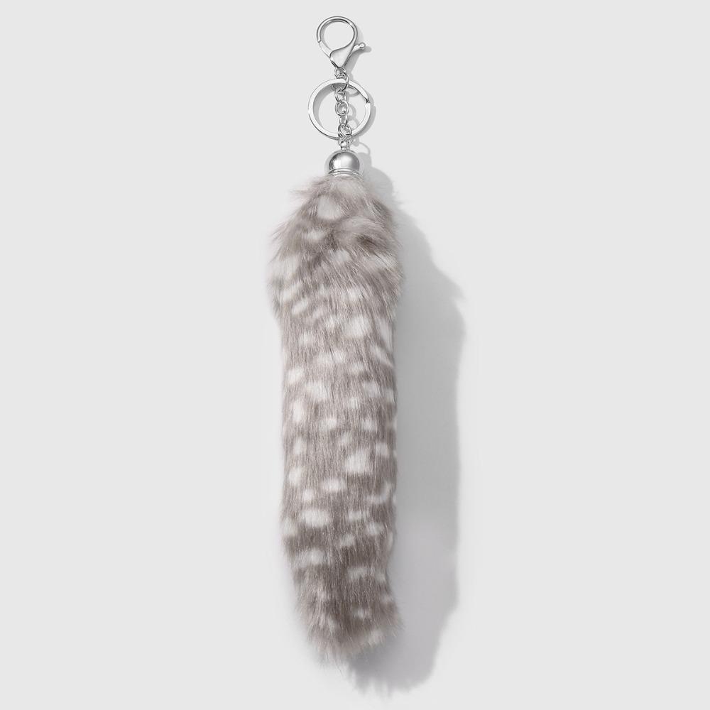 Car Keychain Long Hair Fur Tails Pendant Ornament Fluffy Plush Tail Keyring Cute Retro Bag Charms Women Ladies