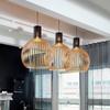 Modern Wood Pendant Light for Living Room Decoration Black Hanging Lamp Suspension Wooden Chandelier Lighting Fixtures
