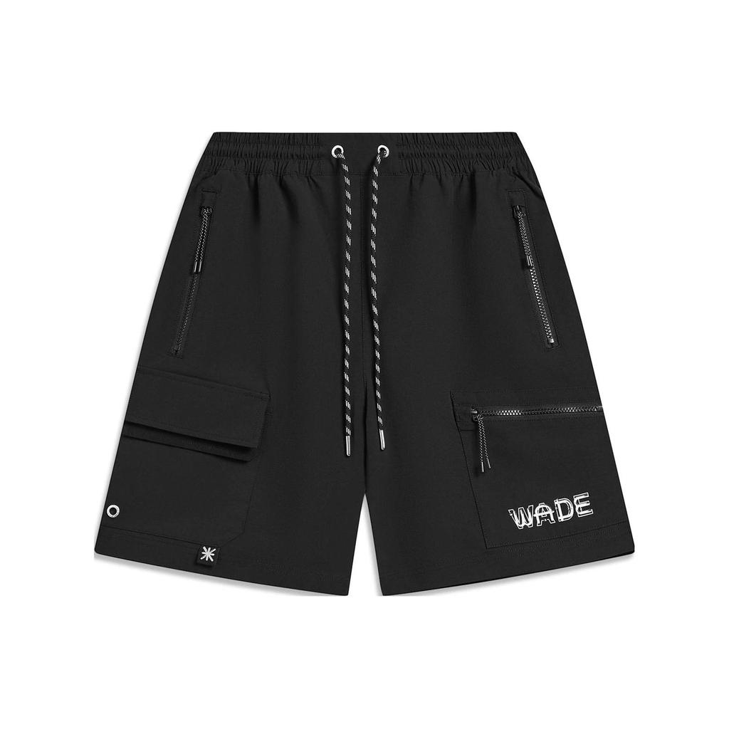 Li Ning Wade Series Letter Print Loose Casual Shorts Men Shorts Black AKST789-1