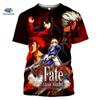 SONSPEE Fate Stay Night футболка с 3d принтом, повседневные футболки Fate Zero с коротким рукавом, аниме, Harajuku, летний топ, мужская и женская одежда для спортзала