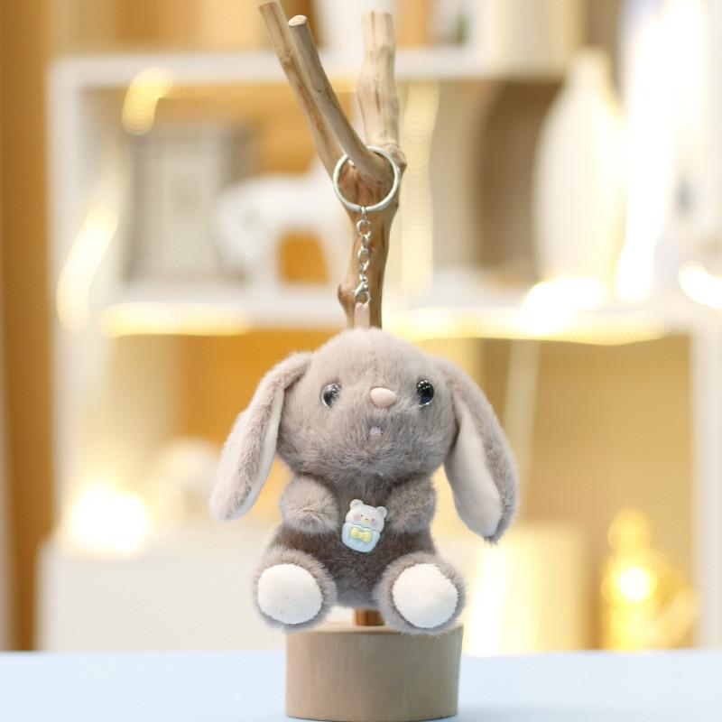 Plush Toy Backpack Strawberry Bear Keychain Cute Animal Doll For Kids And Teens