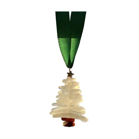Sea Glass Christmas Tree Ornament Sea Glass Tree Resin Craft Ocean Beach Xmas Hanging