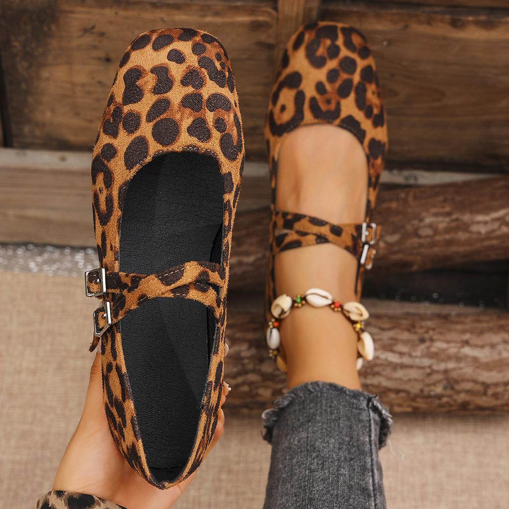 Fashion Women Flats New Leopard Print Comfortable Soft Flat Loafers Shoes Women Ballet Flat Mary Jane Shoes for Women Zapatos De Mujer