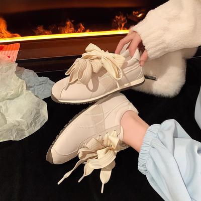 Модные универсальные кроссовки на платформе в стиле балета для женщин 2024 года, новые бархатные теплые повседневные спортивные туфли Forrest Gump