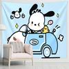 Тканый гобелен с мультяшным персонажем Pochacco для автомобиля Kawaii Sanrio Милый синий настенный подвес для детской спальни комнаты в общежитии