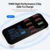 A9S+ 8 Port Car Charger with LED Display TypeC QC3.0 Quick Charging Intelligent Portable Safe
