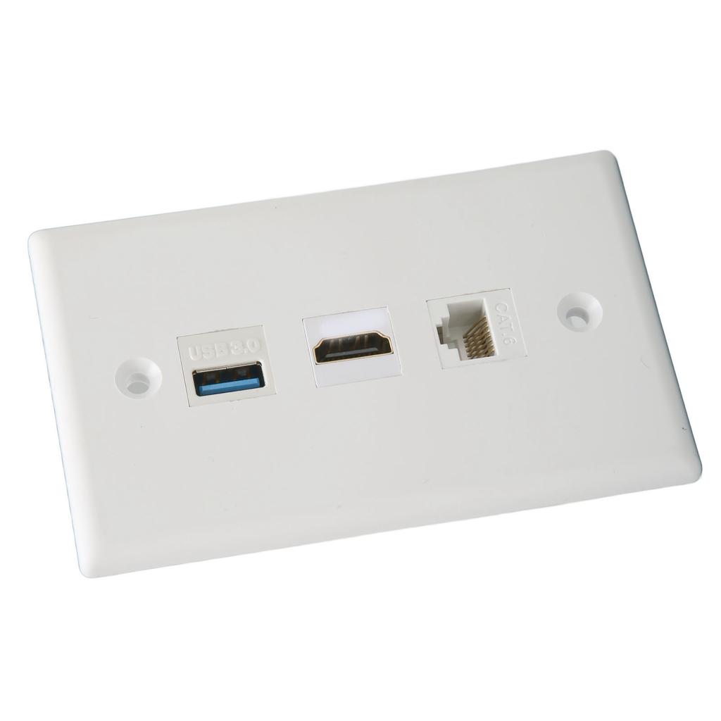 Настенная панель HD Multimedia Interface без пайки CAT6 USB3.0 HD Multimedia Interface 3 порта Настенная розетка