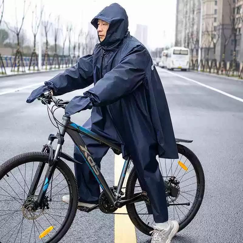 Mountain Bike Raincoat, Student Long-Style Full-Body Rain Poncho, Adult Unisex Oversized Raincoat with Backpack Space