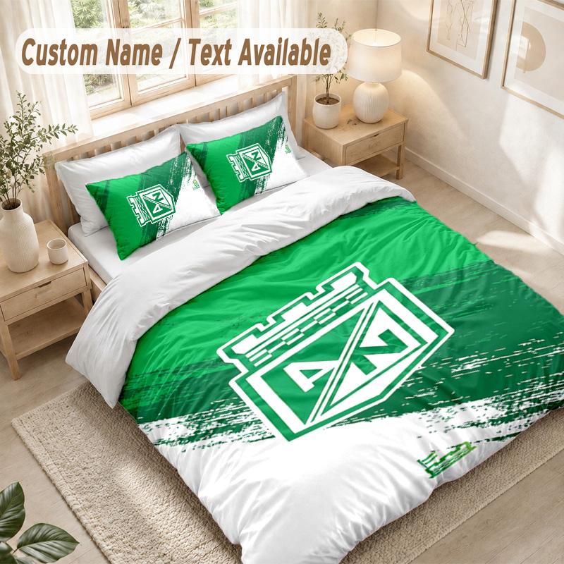 Atl Tico Nacional Bedding Set, 1 Duvet Cover & 2 Pillowcases Soft Comfortable Bedroom Home Textile Decor