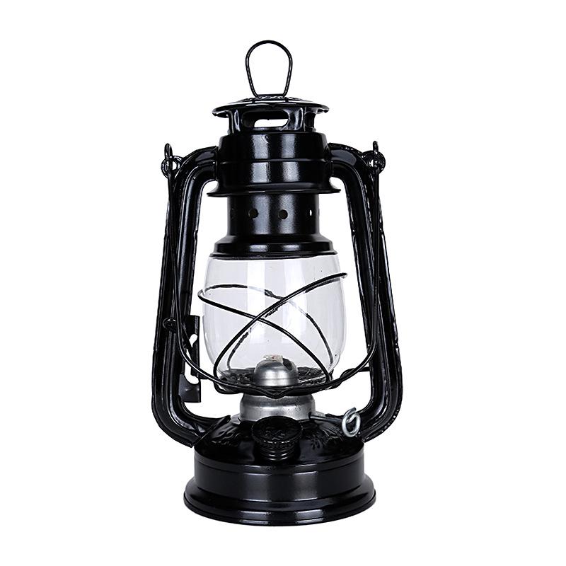 Vintage Iron Hurricane Lantern: Outdoor Kerosene Lamp & Decorative Light for Camping